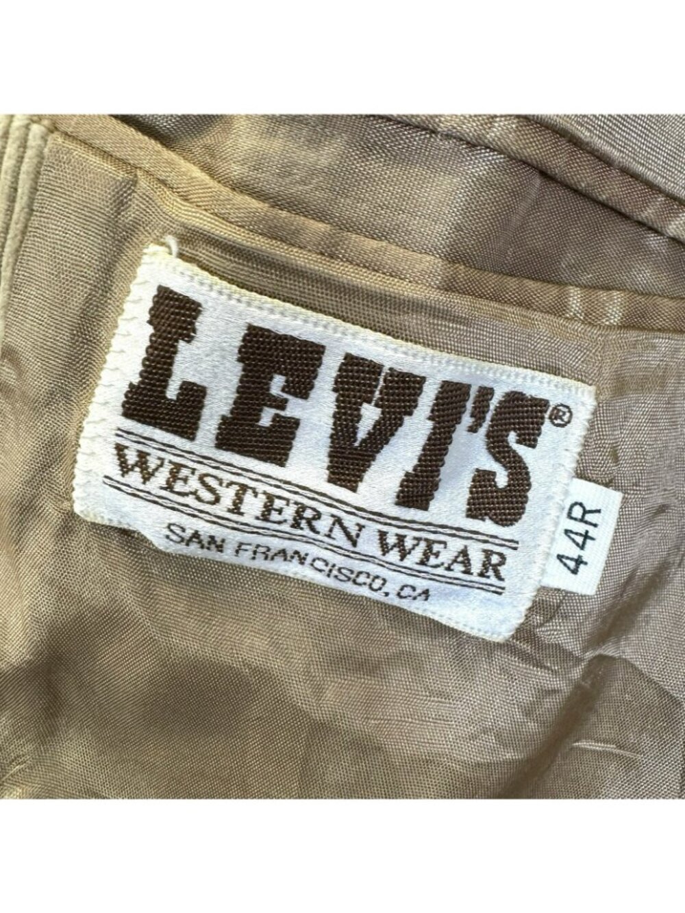 Vintage Levi's Western Tan Corduroy Blazer Jacket Mens Size 44R Elbow Patches - Picture 6 of 10
